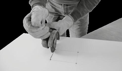 34. ábra Belső vágás készítése Speciális kiegészítőkkel kombinálva az élvágó lehetővé teszi lapos, 35 és 55 közötti szögű (a Sigma Jolly-angle típusú kocsijával) vagy lekerekített (a Power kocsival)