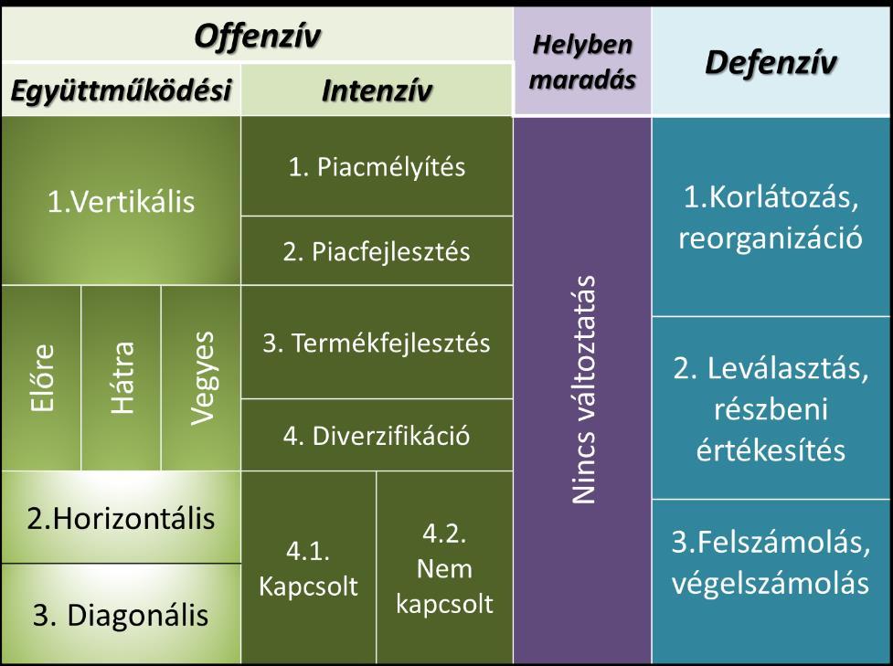 II. 5. VÁLASZTÁSI SZAKASZ, STRATÉGIAI TÍPUSOK A stratégiák típusai alapvetően három nagy csoportba sorolhatók.