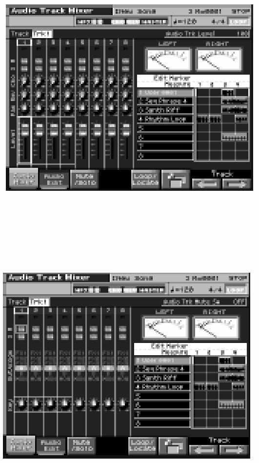 Audio sávok használata Az alábbi két képerny n tudja az audio sávokat szerkeszteni. Audio Track Edit képerny Itt szerkeszthet k audio sávok.