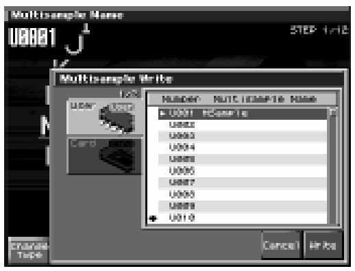 Multisample szerkesztési funkció Multisample mentése A multisample szerkesztésekor, az Edited szó jelenik meg a multisample neve mellett.