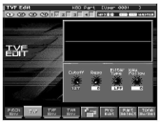 Változások a Patch/Rhythm Edit képerny n A [PATCH EDIT] gomb megnyomáskor a korábban Zoom Edit-nek nevezett képerny jelenik meg el