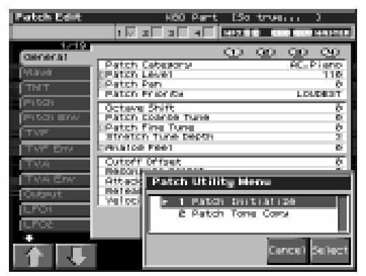 Egyéb változások Változások a Patch Edit képerny n Az újonnan hozzáadott Multisample Edit képerny miatt a Patch Edit képerny n az alábbi gombok változtak meg.