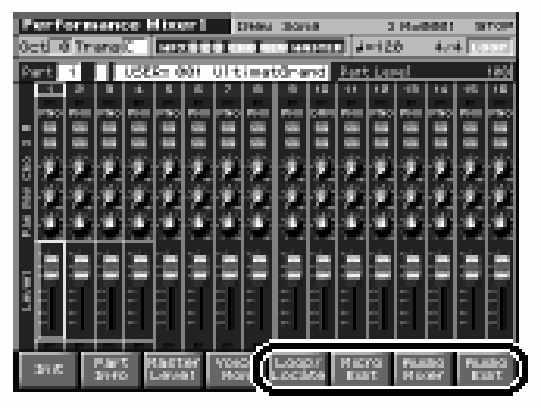 Egyéb változások Változások a Performance Mixer képerny n A [SHIFT] gomb lenyomásakor új [F5] [F8] gombok jelennek meg a Performance Mixer képerny n.