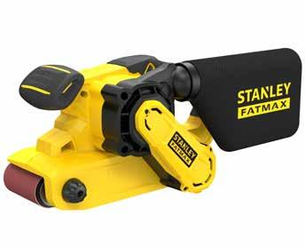 STANLEY FATMAX SZALAGCSISZOLÓ, 1 010 W STANLEY FATMAX VIBRÁCIÓS CSISZOLÓ, 280 W 1 010 W, csiszolószalag-feszítő kar további szerszám szükségessége nélkül, csiszolószalag sebességállítás, bekapcsolt