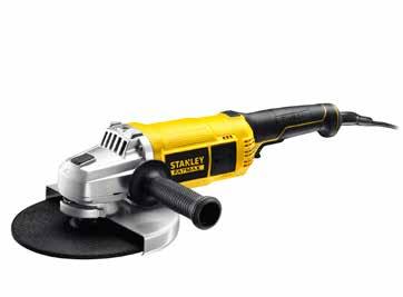 STANLEY FATMAX SAROKCSISZOLÓ, 230 MM, 2 200 W STANLEY FATMAX SAROKCSISZOLÓ, 125 MM, 850 W 2 200 W Ø 230 mm átmérőjű korongokhoz, lágyindítás, M14 orsómenet, szerszám nélkül rögzíthető védőburkolat a