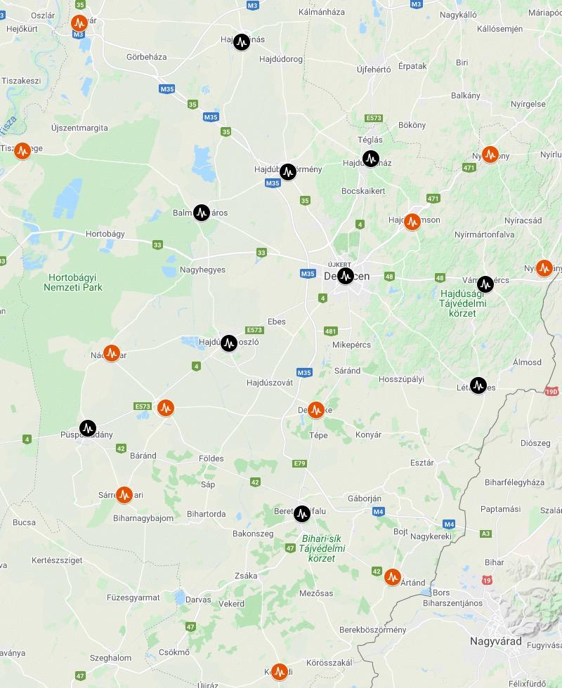 Hajdú-Bihar megye (OMSZ ügyelet tervezet) 21 telephely, egységes működés Járás Telephely Satelit Debrecen Balmazújváros Berettyóújfalú Derecske Hajdúböszörmény Hajdúhadház Hajdúnánás Hajdúszoboszló