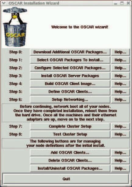 Szaktekintély 2. kép Az OSCAR Package Downloader (csomagletöltõ) ebben a menüpontban van lehetõségünk további csomagok letöltésére 1. kép Az OSCAR telepítésének fõmenüje.