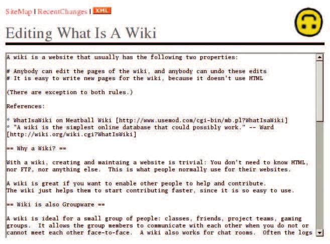 Az azóta eltelt idõ alatt számos wiki motort fejlesztettek különbözõ programnyelveken. Az egyik ilyen wiki motor Alex Schroeder Perl nyelven íródott Oddmuse programja. Mi a Wiki?