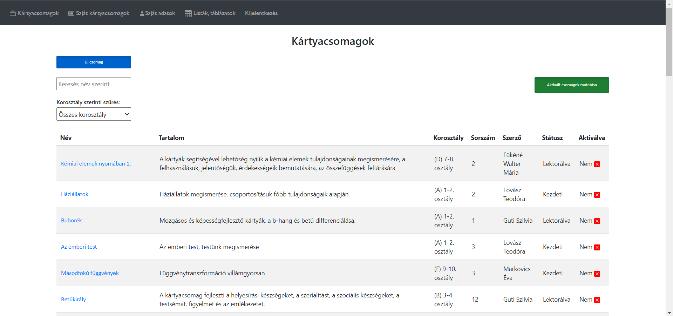 5.2. Belépés Belépés utáni első kép menüstruktúra 5.2.1.