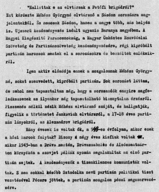 Nađ és Mate Jerković szöveggel, amit semmi más nem motivált, mint az éppen akkor aktuális ideológia.