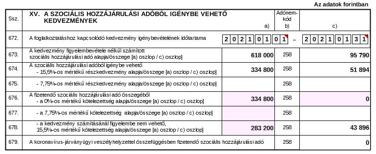 Az M08 lap fejlécében a Jelölje, ha a 485/2020. (XI. 10.) Korm. rendelet 6. (1) és (2) bekezdés a) pontjában foglalt feltételek a munkavállaló vonatkozásában teljesültek mező ki van töltve.