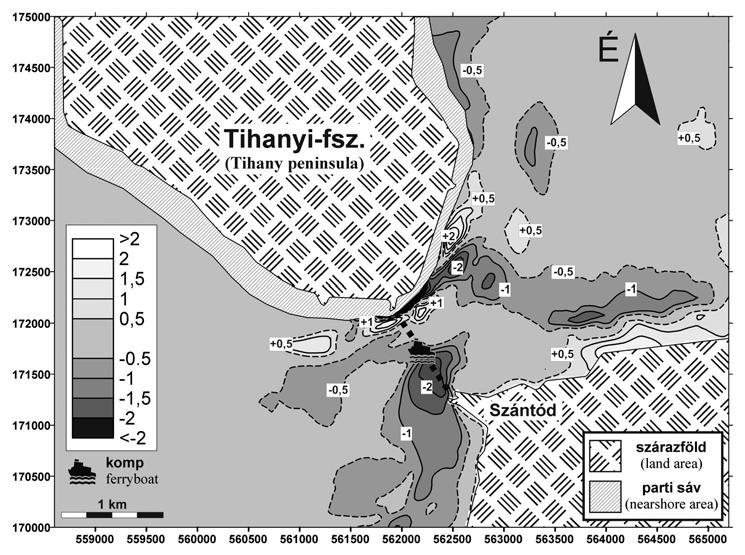 Kiss A. és mtsai 50 pont/km 2 -es adatsűrűséget jelentett, mely köztes szelvényekkel együtt akár duplája is lehetett. A VITUKI-féle 1975-ös felmérés alapján készült térkép szerint (9.