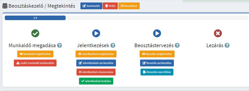 28. ábra Ha valamilyen okból újra kell indítani a jelentkezéseket, akkor a Jelentkezések visszavonása gombra kell kattintani.