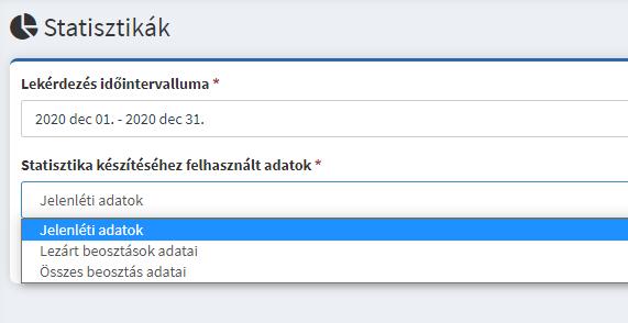 ábra Ezt követően a Statisztika készítése opcióval készítsük el a