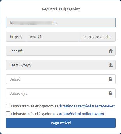 2 Ügyfél regisztráció A meghívásról a megadott e-mail címre értesítő e-mail kerül kiküldésre, az alábbiak szerint, ahol a felhasználó meg tudja erősíteni a regisztrációt: 1.