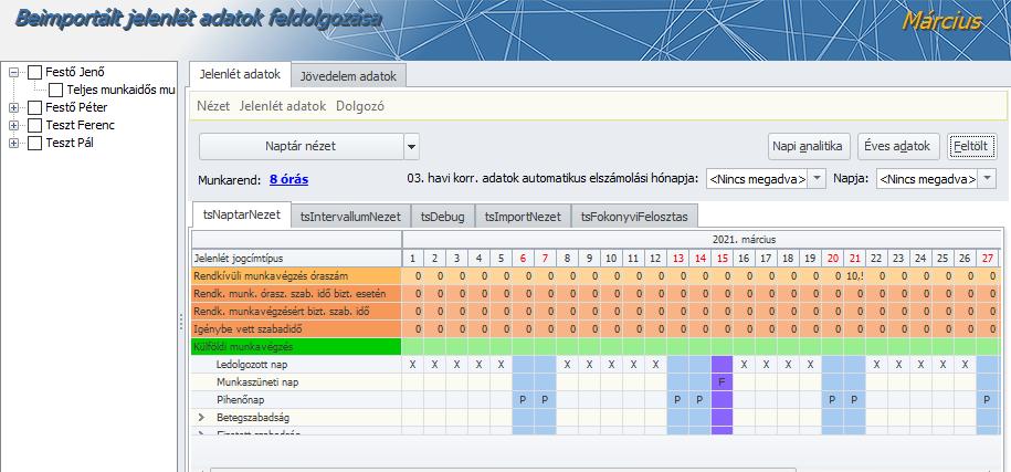 adatainak letöltését az Elszámolás/Jelenlét adatok