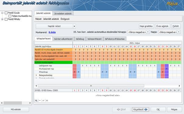 142. ábra Az OK gombra kattintva megtörténik a jelenlét és a részletes jelenlét adatok mentése a jogviszonyokhoz az adott hónapra. 6.3.