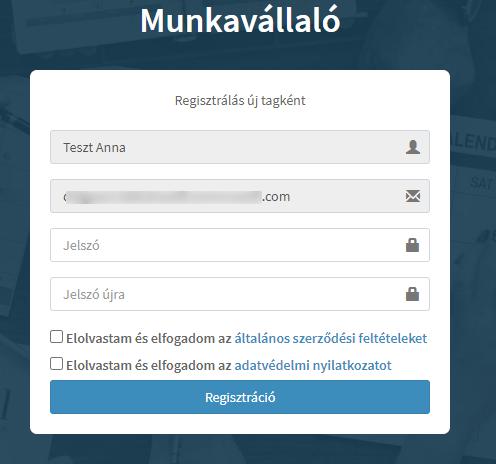 7 Munkavállalói felület A munkavállalók regisztrálás után léphetnek be a Kulcs-Beosztás alkalmazásba.