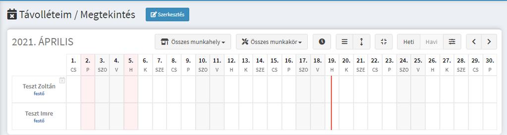 A beosztás lezárása után már nincs lehetőség visszavonásra. 169. ábra 7.