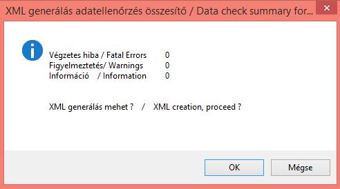 ábra Adatellenőrzés - hibaüzenetek Az Excel-XML konverzió elvégzéséhez kattintsunk a FőmenüXML generálás gombra.