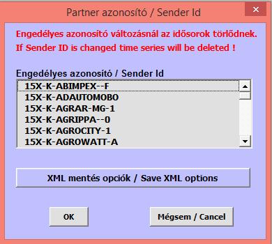 Itt a legfelső sorban egy szöveges azonosítót adhatunk meg, ami a generált XML fájl nevének része lesz (ld. később).
