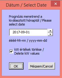 Ha ez ki van jelölve, akkor a menetrend dátumának módosításánál a menetrendi kw értékek törlésre kerülnek.