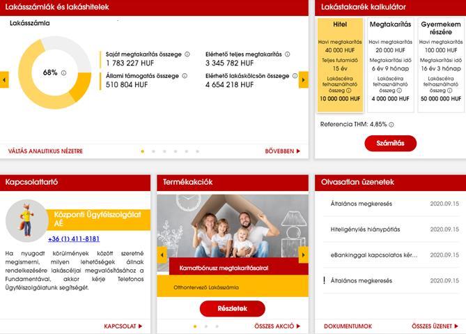 4. WEBBANKÁR FELÜLET Bejelentkezés után a WebBankár főoldala fogadja Önt.