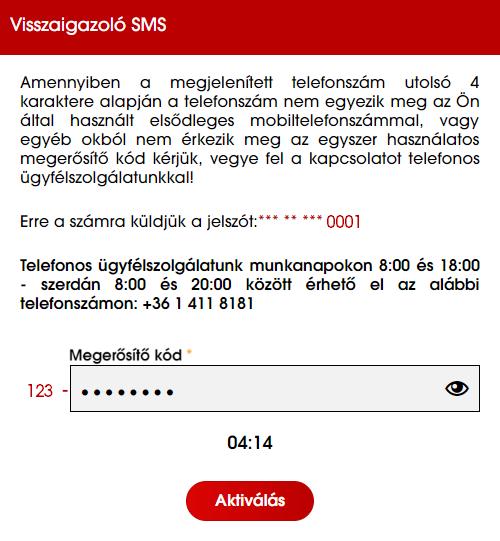 Ügyfélszámának megadása után jelölje be a Nem vagyok robot melletti jelölőnégyzetet, és a sikeres Captcha teszt után kattintson a Regisztráció gombra.