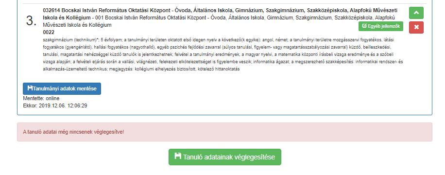 5. KIFIR általános iskolai adatbegyűjtő lap előállítása Miután megadták az összes szükséges adatot, az űrlap alján megjelenő gombra kattintva készíthetik el az adatbegyűjtő lapot.