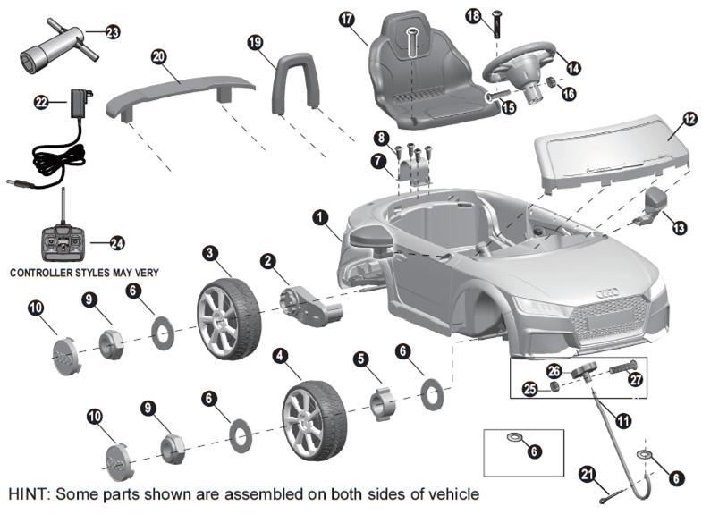 Tulajdoni kézikönyv kézi utasításokkal Elektromos autó AUDI TT RS - PDF  Ingyenes letöltés