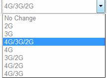 A Wireless network mező a mobilinternet kommunikációjára utal, ahol a hálózatválasztás adható meg hagyja 4G/3G/2G értéken (ami az automatikus hálózatválasztást jelenti).