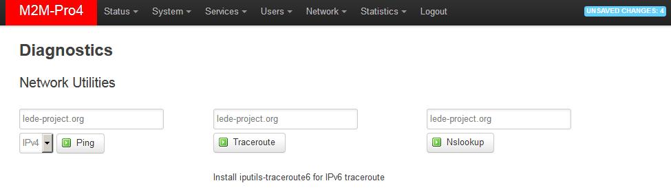 4. Speciális beállítások 4.1 Hálózati diagnosztika Nyissa meg Network / Diagnostics menüpontot.
