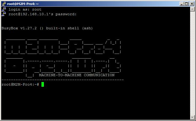 SSH kapcsolat A router elérhető SSH kapcsolaton is, egy terminal programmal (pl. a putty nevű segédprogrammal), a router IP címén pl. 192.168.1.1:22 (22. sz.
