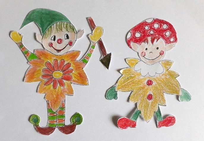 (hogyan nézhet ki egy manó) Manó rajzolása, színezése az ősz jegyében. Levélforma kiegészítése manóvá.
