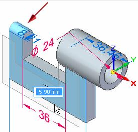 . fejezet 1 Bevezetés az alkatrész modellezésbe A mozgatási műveletre hatással lévő geometriai szabályok zöld színűre váltanak.