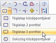 Bevezetés az alkatrész modellezésbe A Téglalap parancs elindítása A bázis koordinátarendszer XZ fősíkjára fogja megrajzolni a téglalapot.