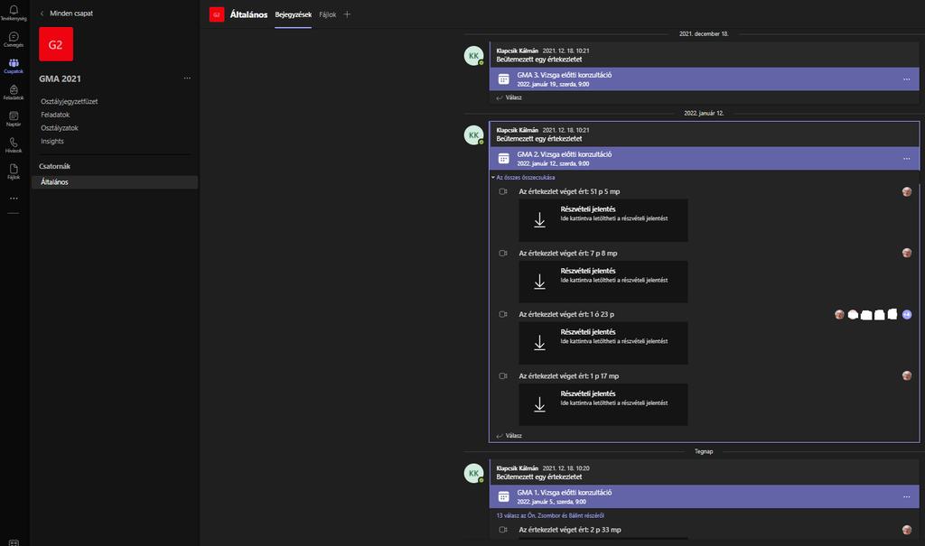 . Az előre meghirdetett online konzultáció a vizsga előtt - A vizsga előtti konzultációk időpontja 01.1.18-án kiírásra került.