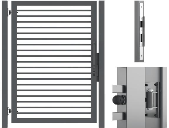MODERN PANEL ERÍTÉS MP-02 (P) Vízszintes-pálcás keretes A képen látható kapu zártszelvény (25x25x1,5mm) betéttel kerül gyártásra.