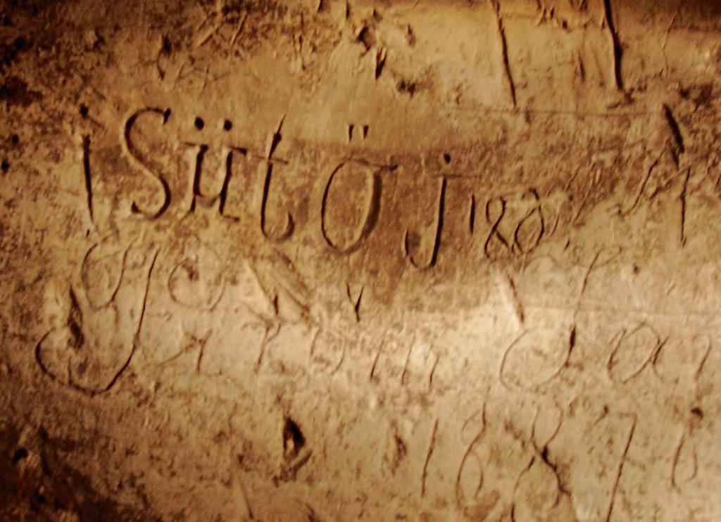 5. Falfelirat a Bécsi kapu tér alatti barlangpincékből. A Szerző felvétele 2004. 04. 07-én járatokat a zsidók áruraktárnak használták.