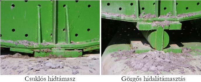 2. kép. Gördülő és csúszó alátámasztás kialakítása [Szabó I. G. 2012] 2.