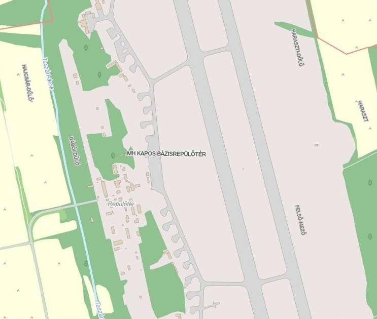 repülőtéri burkolt kifutópályát és gurulóút-hálózatot,