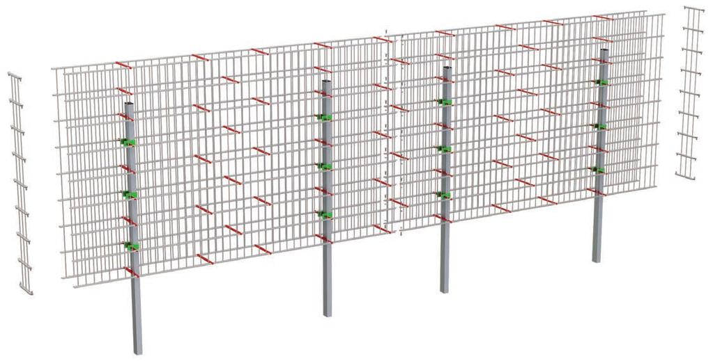 250 CM-NÉL HOSSZABB GABION SZERKEZET ÖSSZESZERELÉSE Ha 250 cm-nél hosszabb összefüggő