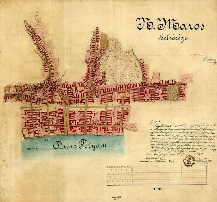 Nagy Maros község határának térképe az 1885.