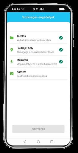 automatikusan megnyitásra kerül a SoftPOS by OTP Mobil alkalmazás, ahol a betöltést követően különböző engedélyek megadása