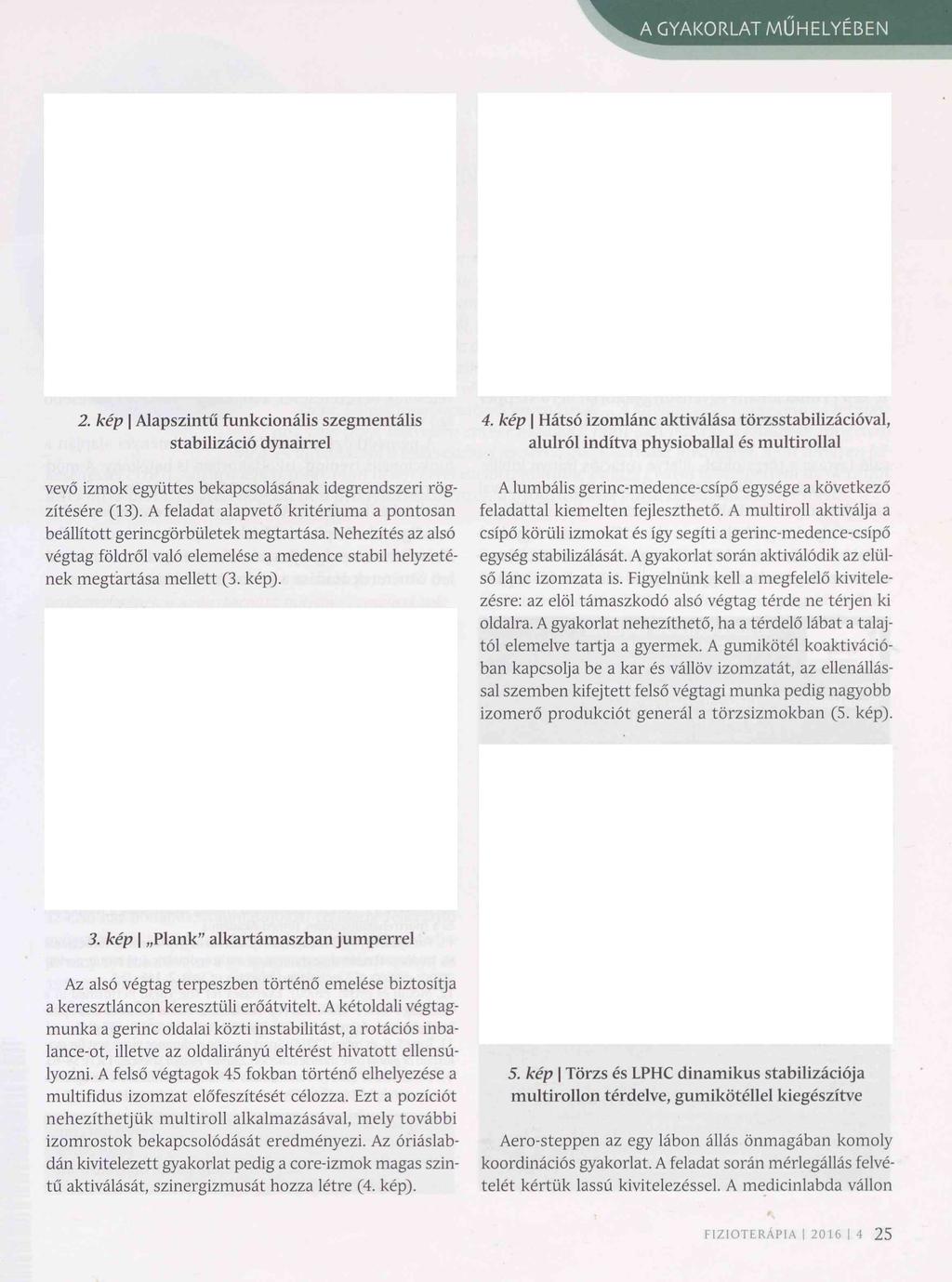 2. kép I Alapszintű funkcionális szegmentális stabilizáció dynairrel vevő izmok együttes bekapcsolásának idegrendszeri rögzítésére (13).
