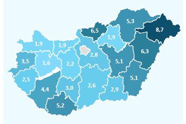 Magyarországon jelentősek a területi különbségek mind a munkaerő, mind a tőke áramlásának szempontjából.
