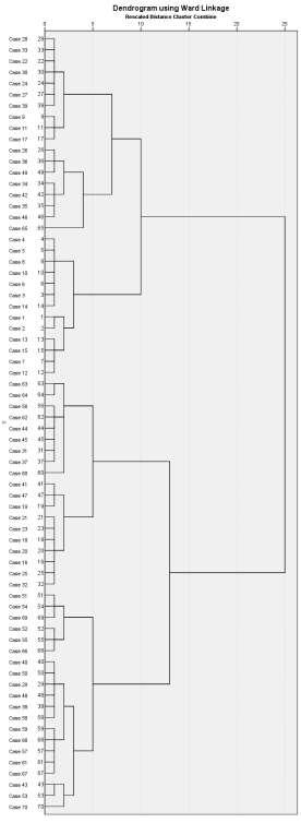 21. ábra: A 70 minta dendrogram
