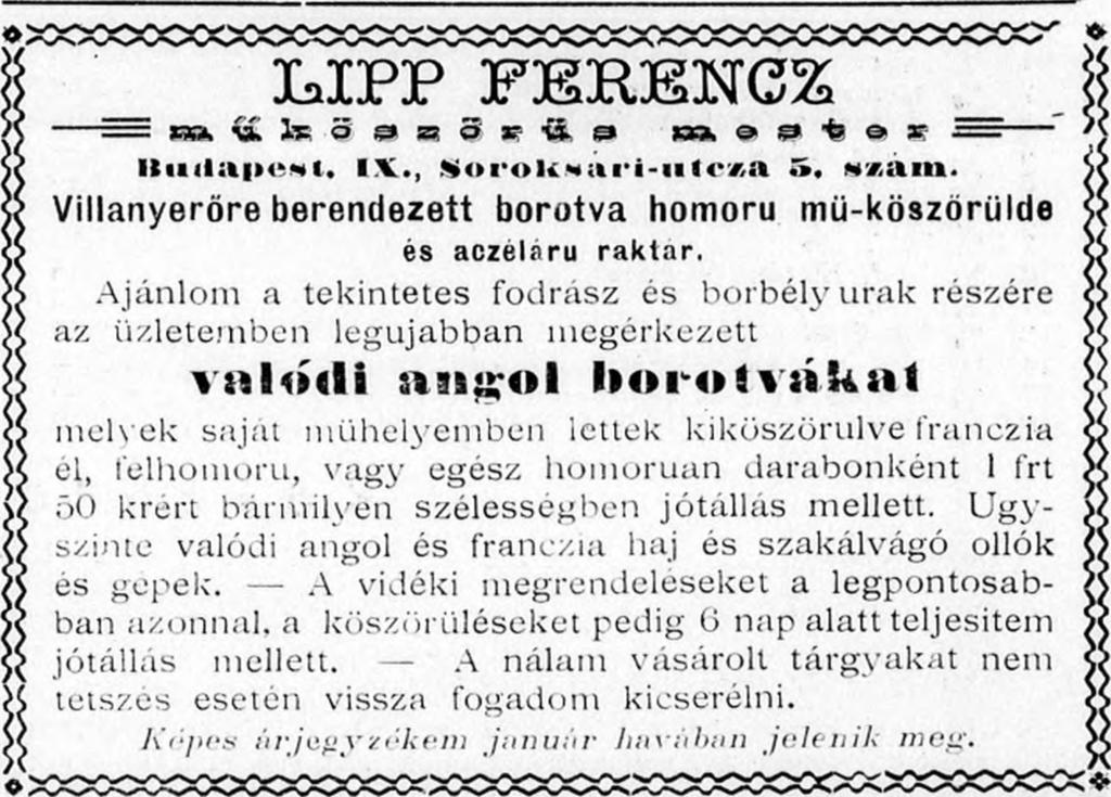 A vacsorán niitégy százan vettek részt, kik késő esti órákig maradtak együtt. Itt említjük meg, hogy a szakiskolai eredményt lapunk jövő számában fogjuk közölni. Adakozás. Dorits Mark cs. és kir.