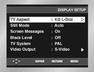 A hangjellemzôk beállítása Képernyô beállítások 1. Stop üzemmódban nyomja meg a MENU gombot. 2.
