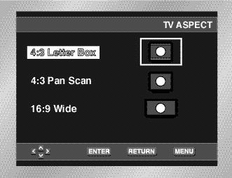 A fel/le nyílgombokkal válassza ki a Hangjellemzôk beállítása (Audio Setup) menüt, majd nyomja meg a jobbra mutató nyílgombot vagy az ENTER gombot. MPEG-2 Digital Out 1.